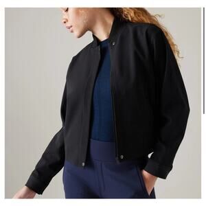 Athleta Endless Bomber Jacket- Medium- Black